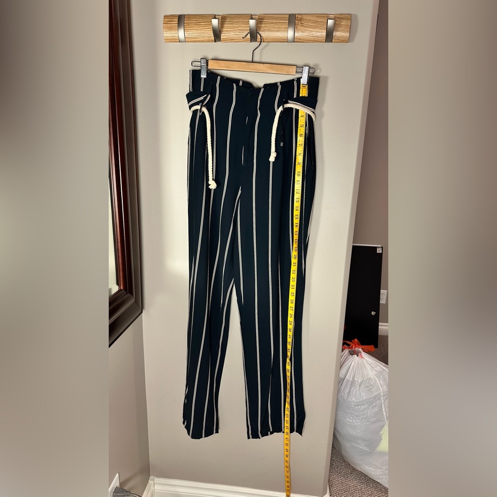 Stylish Navy and White Striped Women's Trousers